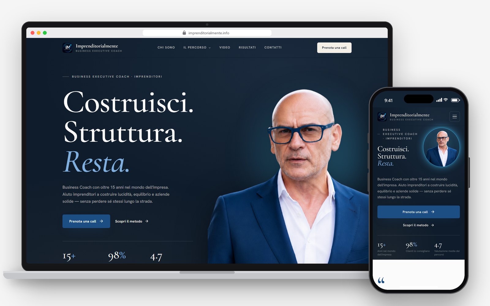Sito Imprenditorialmente su desktop e iPhone